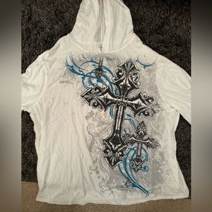 No Boundaries long sleeve tee with hood